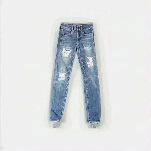 American Eagle Outfitters Jeans Super Stretch X Sz 0 Short - Picture 1 of 9